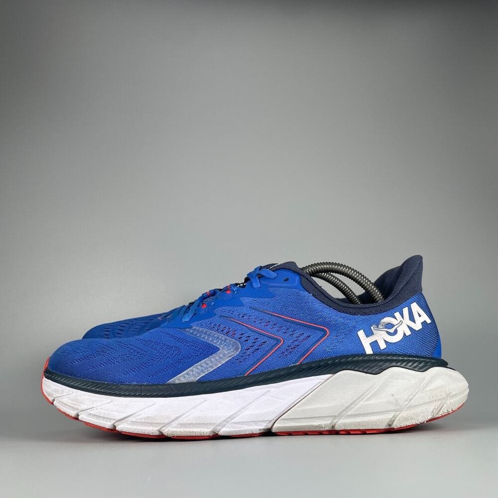 Hoka One Arahi 5 Men's 11.5 Blue Turkish Sea White Running Sneaker Athletic Shoe